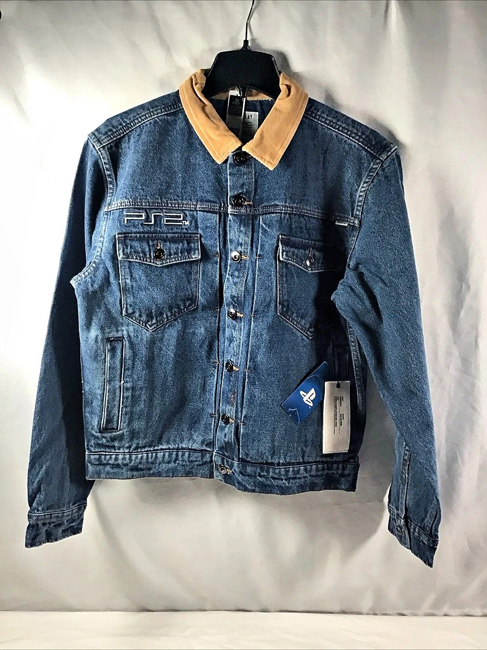 Fairplay PlayStation 2 Denim Trucker Jacket Blue & Tan Small